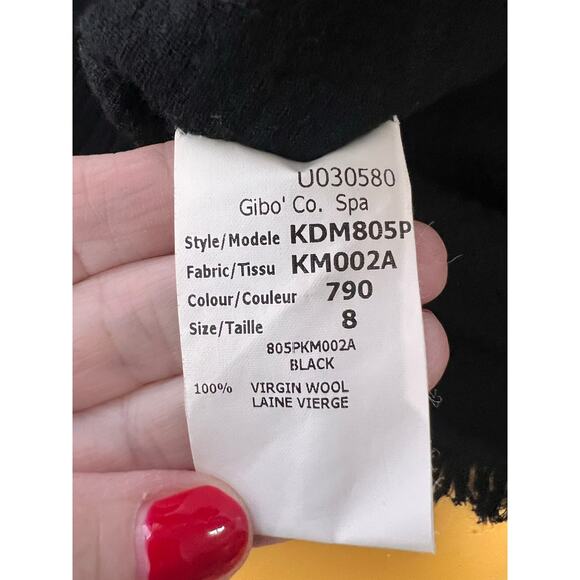 Michael Kors Black Virgin Wool Frayed Trim Chic Blazer Size 8 - Picture 6 of 6